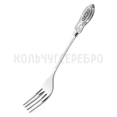 СЕРЕБРЯНАЯ СТОЛОВАЯ ВИЛКА "КУПЕЧЕСКАЯ" С ЧЕРНЕНИЕМ - СЕВЕРНАЯ ЧЕРНЬ