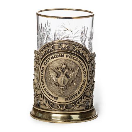 ПОДСТАКАННИК "МИНИСТЕРСТВО ЮСТИЦИИ" ЛАТУННЫЙ