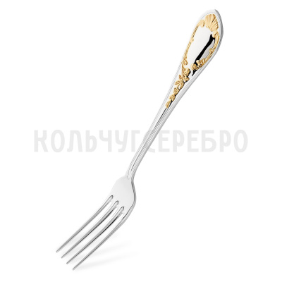 СЕРЕБРЯНАЯ СТОЛОВАЯ ВИЛКА С ПОЗОЛОТОЙ "ВЕСНА" – КРАСНАЯ ПРЕСНЯ