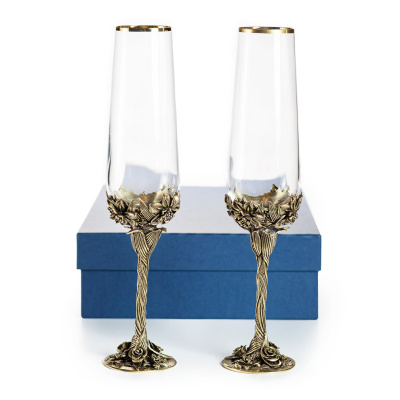 БОКАЛ ДЛЯ ШАМПАНСКОГО "НАРЦИСС" ЛАТУННЫЙ 2 ШТ