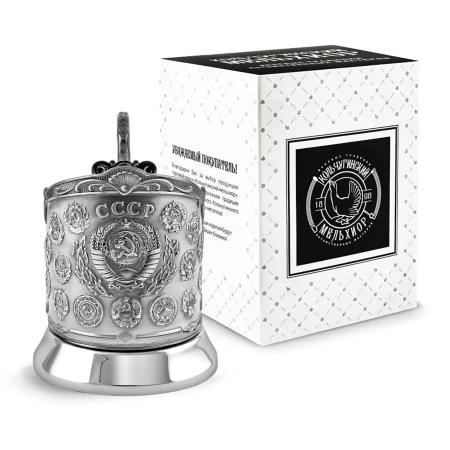 ПОДСТАКАННИК "СССР-15 РЕСПУБЛИК"  НИКЕЛИРОВАННЫЙ ПОДСТАКАННИК "СССР-15 РЕСПУБЛИК"  НИКЕЛИРОВАННЫЙ