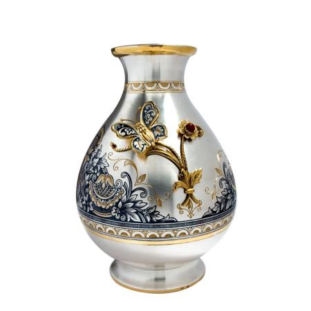СЕРЕБРЯНАЯ ВАЗА ДЛЯ ЦВЕТОВ АРТ. 40130102А06 – СЕВЕРНАЯ ЧЕРНЬ