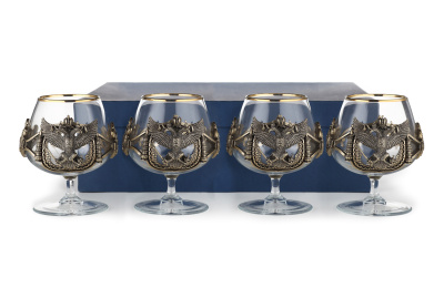 БОКАЛ ДЛЯ КОНЬЯКА "ГЕРБ РОССИИ" CLASSIC 4 ШТ