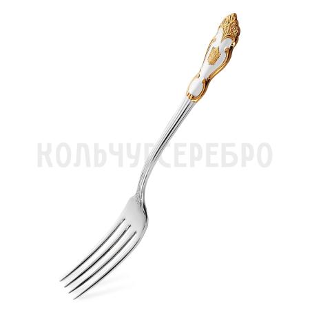 СТОЛОВАЯ ВИЛКА ИЗ МЕЛЬХИОРА "ГЕРБ" С ПОЗОЛОТОЙ – КОЛЬЧУГИНСКИЙ МЕЛЬХИОР