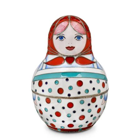 СЕРЕБРЯНЫЙ СУВЕНИР "МАТРЁШКА" 34980 – РУССКИЕ САМОЦВЕТЫ
