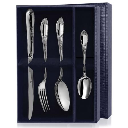 СЕРЕБРЯНЫЙ СТОЛОВЫЙ НАБОР "ПРЕСТИЖ" (4 ПРЕДМЕТА) – АРГЕНТА