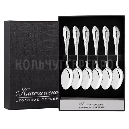 СЕРЕБРЯНЫЙ НАБОР "ВЕСНА" (6 КОФЕЙНЫХ ЛОЖЕК) – КРАСНАЯ ПРЕСНЯ