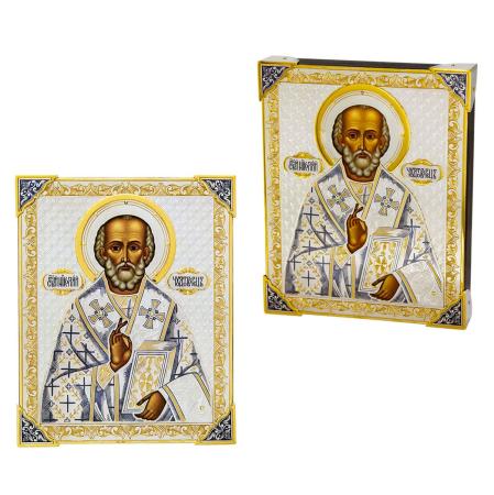 СЕРЕБРЯНАЯ ИКОНА "НИКОЛАЙ ЧУДОТВОРЕЦ"  АРТ. 50610006А06 – СЕВЕРНАЯ ЧЕРНЬ