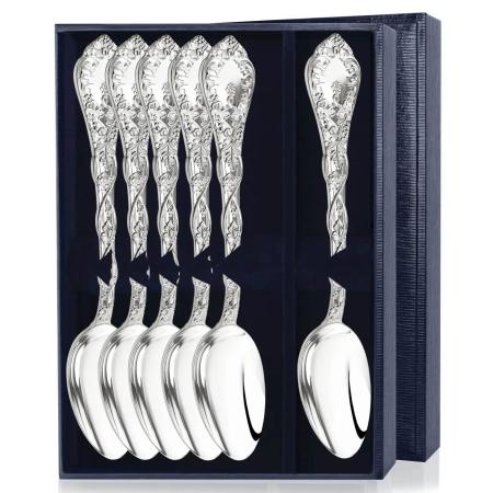 СЕРЕБРЯНЫЙ СТОЛОВЫЙ НАБОР "ВИНОГРАДНАЯ ЛОЗА" (6 СТОЛОВЫХ ЛОЖЕК) – АРГЕНТА