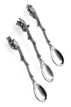 СЕРЕБРЯНЫЙ КОФЕЙНЫЙ НАБОР "ТРИ МЕДВЕДЯ" (3 ШТУКИ) – АЛЬТМАСТЕР