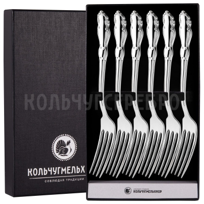 СТОЛОВЫЙ НАБОР ИЗ МЕЛЬХИОРА "ЛИРА" (6 ВИЛОК) – КОЛЬЧУГИНСКИЙ МЕЛЬХИОР