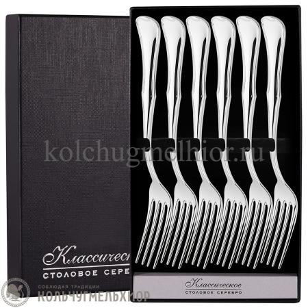 СЕРЕБРЯНЫЙ СТОЛОВЫЙ НАБОР "ОКЕАН" №14 (6 ВИЛОК) - МСТЕРСКИЙ ЮВЕЛИР