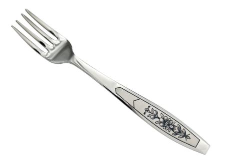 СЕРЕБРЯНАЯ ДЕСЕРТНАЯ ВИЛКА "АСТРА" С ЧЕРНЕНИЕМ  - СЕВЕРНАЯ ЧЕРНЬ