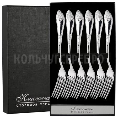 СЕРЕБРЯНЫЙ ДЕСЕРТНЫЙ НАБОР "ДВОРЦОВЫЙ" М-17 (6 ДЕСЕРТНЫХ ВИЛОК) – ПАВЛОВСКИЙ ЗАВОД