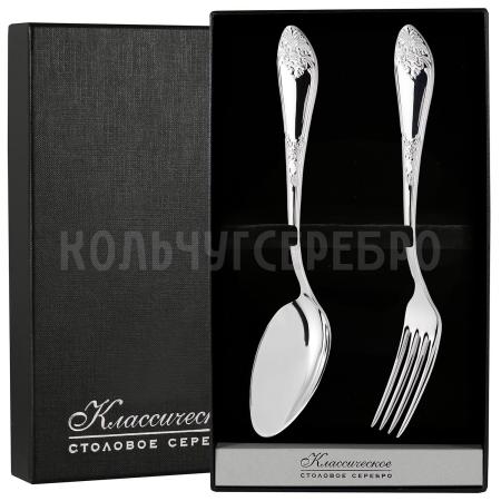 СЕРЕБРЯНЫЙ СТОЛОВЫЙ НАБОР "ДВОРЦОВЫЙ" М-17 (2 ПРЕДМЕТА) – ПАВЛОВСКИЙ ЗАВОД