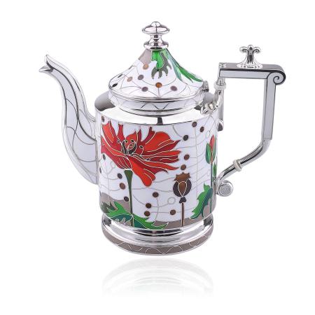 СЕРЕБРЯНЫЙ ЧАЙНИК "МАКИ" – РУССКИЕ САМОЦВЕТЫ