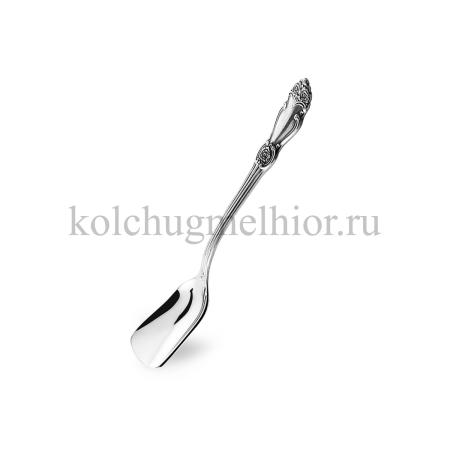 ЛОПАТКА ДЛЯ ИКРЫ ИЗ МЕЛЬХИОРА "РОЗА" С ЧЕРНЕНИЕМ – КОЛЬЧУГИНСКИЙ МЕЛЬХИОР