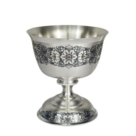 СЕРЕБРЯНАЯ ВАЗА ДЛЯ ДЕСЕРТА "ФРУКТОВЫЙ РАЙ" – СЕВЕРНАЯ ЧЕРНЬ