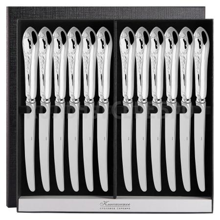 СЕРЕБРЯНЫЙ СТОЛОВЫЙ НАБОР "ВЕСНА" (12 НОЖЕЙ) – КРАСНАЯ ПРЕСНЯ
