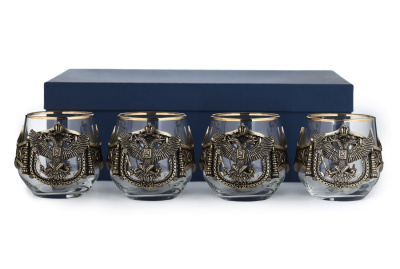СТАКАН ДЛЯ ВИСКИ "ГЕРБ РФ" CLASSIC 4 ШТ.
