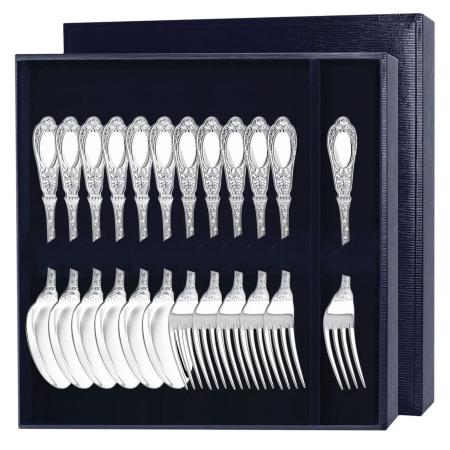 СЕРЕБРЯНЫЙ СТОЛОВЫЙ НАБОР "ФАМИЛЬНЫЙ" (6 ЛОЖЕК, 6 ВИЛОК) – АРГЕНТА