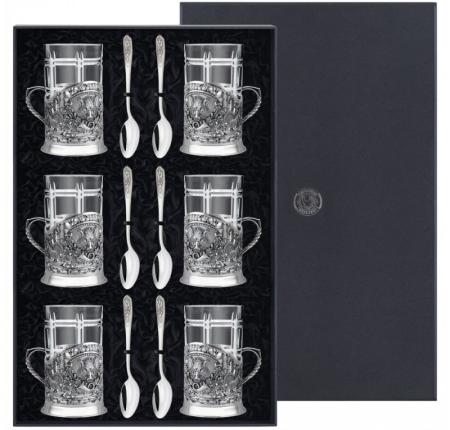 НАБОР ИЗ 6 ПОДСТАКАННИКОВ "КАБАН" ПОСЕРЕБРЕННЫЙ – КОЛЬЧУГИНСКИЙ МЕЛЬХИОР