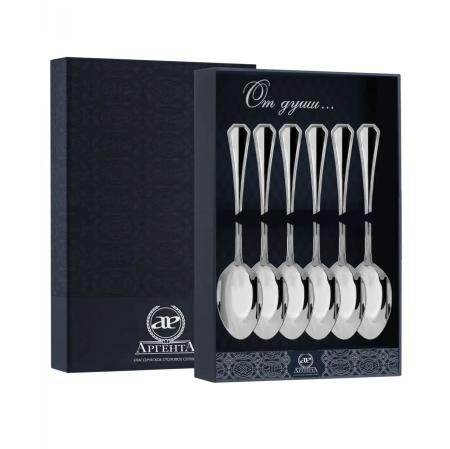 СТОЛОВЫЙ НАБОР ИЗ СЕРЕБРА "ЭЛЕГАНТ" (6 ЧАЙНЫХ ЛОЖЕК) – АРГЕНТА