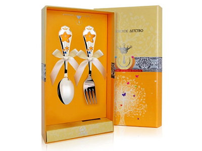 ДЕТСКИЕ СТОЛОВЫЕ ПРИБОРЫ "ЗВЕЗДА" КД (2 ПРЕДМЕТА) – АРГЕНТА