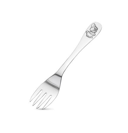 СЕРЕБРЯНАЯ ДЕТСКАЯ ВИЛКА "ЗАЙЧИК" 93010458-2 – КРАСНАЯ ПРЕСНЯ