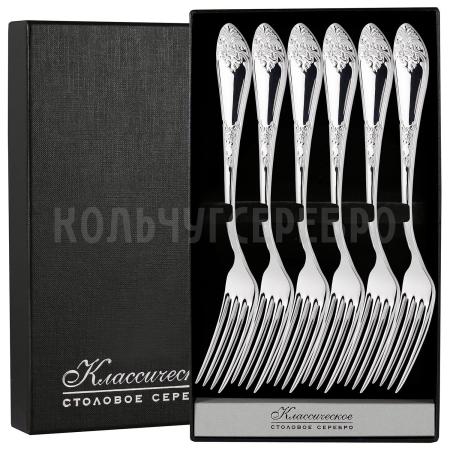 СЕРЕБРЯНЫЙ СТОЛОВЫЙ НАБОР "ДВОРЦОВЫЙ" М-17 (6 ВИЛОК) – ПАВЛОВСКИЙ ЗАВОД