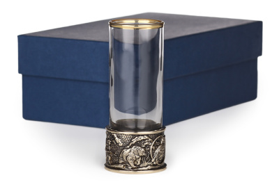 СТОПКА-ПАТРОН "ОХОТА МЕДВЕДЬ" ЛАТУННАЯ