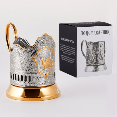 ПОДСТАКАННИК "ГЛУХАРЬ" НИКЕЛИРОВАННЫЙ Ч/П – КОЛЬЧУГИНСКИЙ МЕЛЬХИОР