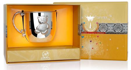 ДЕТСКАЯ СЕРЕБРЯНАЯ КРУЖКА "МИШКА" – АРГЕНТА