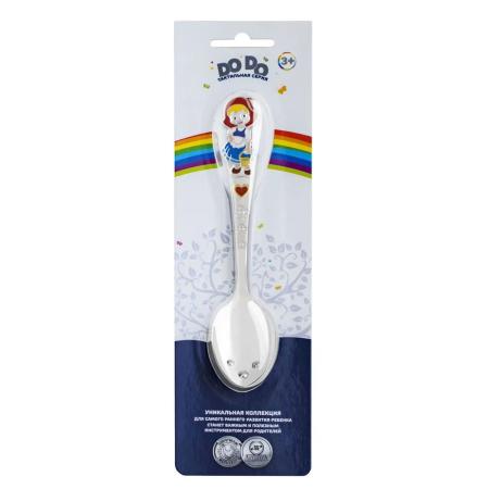 ДЕТСКАЯ ЛОЖКА "КРАСНАЯ ШАПОЧКА" С ЦВЕТНОЙ ЭМАЛЬЮ – КОЛЬЧУГИНСКИЙ МЕЛЬХИОР