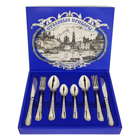 СТОЛОВЫЙ НАБОР ИЗ НЕРЖАВЕЮЩЕЙ СТАЛИ "ИРИСЫ" М22 (24 ПРЕДМЕТА)