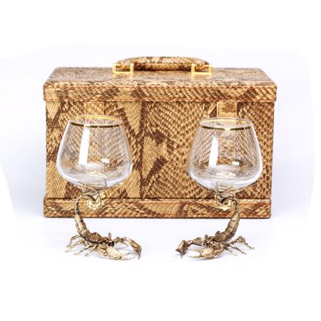 БОКАЛ ДЛЯ КОНЬЯКА "СКОРПИОН" ЛАТУННЫЙ 2 ШТ