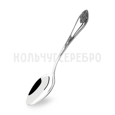 СЕРЕБРЯНАЯ ДЕСЕРТНАЯ ЛОЖКА "ДВОРЦОВАЯ" М-17 С ЧЕРНЕНИЕМ – ПАВЛОВСКИЙ ЗАВОД