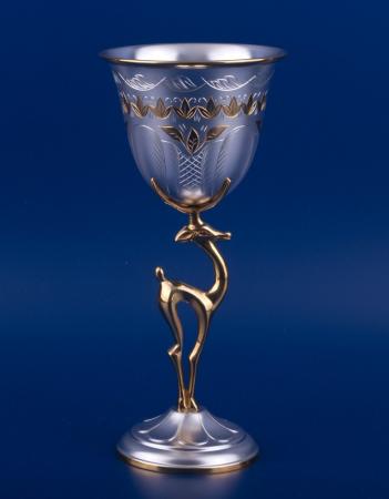 СЕРЕБРЯНЫЙ БОКАЛ "ОСЕНЬ" №16 С ПОЗОЛОТОЙ (120 МЛ.) – МСТЁРСКИЙ ЮВЕЛИР