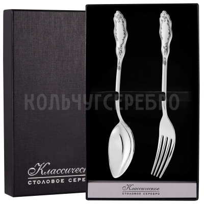 СЕРЕБРЯНЫЙ СТОЛОВЫЙ НАБОР "ВОСТОК" №12 (2 ПРЕДМЕТА) - МСТЕРСКИЙ ЮВЕЛИР