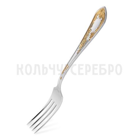 СТОЛОВАЯ ВИЛКА ИЗ МЕЛЬХИОРА "ЖАСМИН" С ПОЗОЛОТОЙ – КОЛЬЧУГИНСКИЙ МЕЛЬХИОР