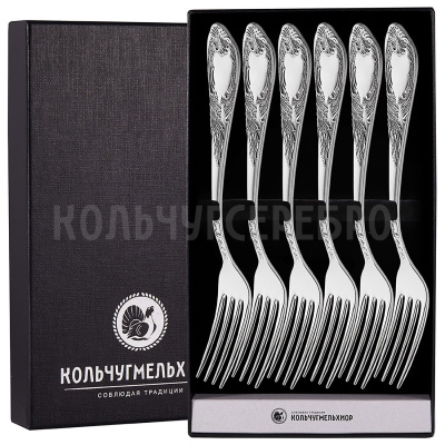 СТОЛОВЫЙ НАБОР ИЗ МЕЛЬХИОРА "КЛАССИКА" С ЧЕРНЕНИЕМ (6 ВИЛОК) – МСТЕРСКИЙ ЮВЕЛИР