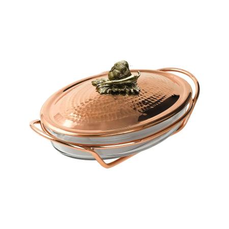 УТЯТНИЦА МЕДНАЯ "ЧЕСНОК" КОВАННАЯ С КРЫШКОЙ – КОЛЬЧУГИНСКИЙ МЕЛЬХИОР