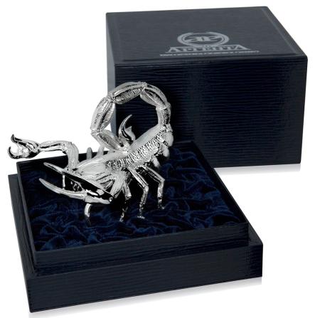 СЕРЕБРЯНЫЙ ДЕРЖАТЕЛЬ ДЛЯ ВИЗИТОК "СКОРПИОН" – АРГЕНТА