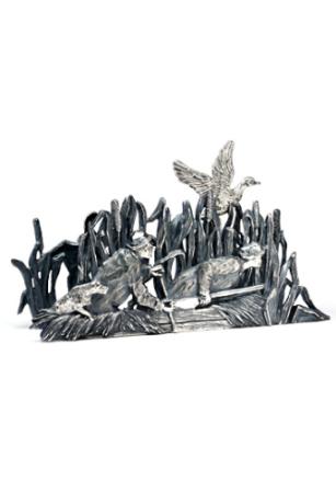 СЕРЕБРЯНАЯ САЛФЕТНИЦА "ОХОТА НА УТОК" – АЛЬТМАСТЕР