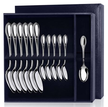 СЕРЕБРЯНЫЙ НАБОР ЛОЖЕК "ИМПЕРАТОР" (6 СТОЛОВЫХ, 6 ЧАЙНЫХ) – АРГЕНТА