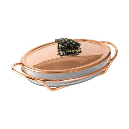 УТЯТНИЦА МЕДНАЯ "КУКУРУЗА" С КРЫШКОЙ – КОЛЬЧУГИНСКИЙ МЕЛЬХИОР