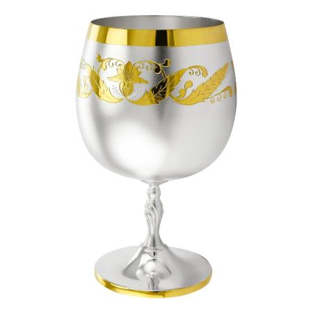 СЕРЕБРЯНЫЙ БОКАЛ ДЛЯ КОНЬЯКА №49 "ВЕРСАЛЬ" С ПОЗОЛОТОЙ (300 МЛ.) – МСТЁРСКИЙ ЮВЕЛИР