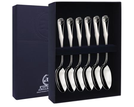 СЕРЕБРЯНЫЙ СТОЛОВЫЙ НАБОР "ВИЗИТ" (6 ЧАЙНЫХ ЛОЖЕК) – АРГЕНТА