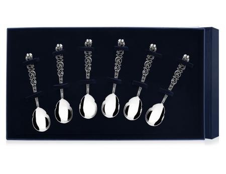 НАБОР СЕРЕБРЯНЫХ ЧАЙНЫХ ЛОЖЕК "ПОДАРОЧНАЯ" (6 ШТУК) – АРГЕНТА