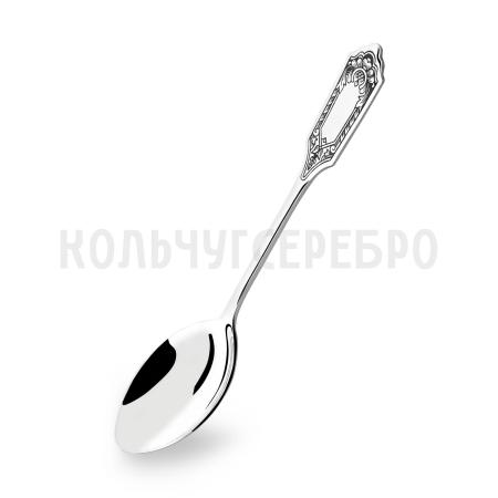 СЕРЕБРЯНАЯ ДЕСЕРТНАЯ ЛОЖКА "ФАМИЛЬНАЯ" С ЧЕРНЕНИЕМ - СЕВЕРНАЯ ЧЕРНЬ
